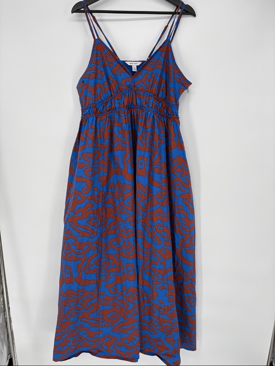 Nine West Dresses & Skirts - 💆🏻‍♀️ Nine West cotton Blue & Brown Printed Spaghetti-Strap Maxi Dress